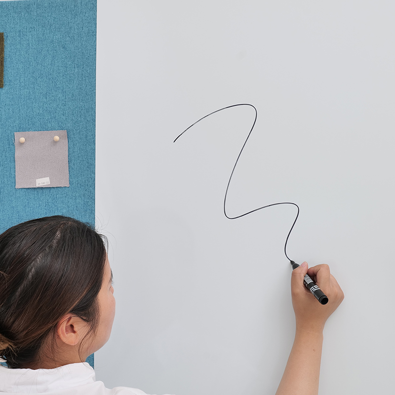 অফিস মিটিং রুম ফ্যাব্রিকের জন্য হোয়াইট রাইটিং অ্যাকোস্টিক বোর্ড ম্যাগনেটিক টেম্পারড গ্লাস নয়েজ অ্যাবজরব দিয়ে মোড়ানো