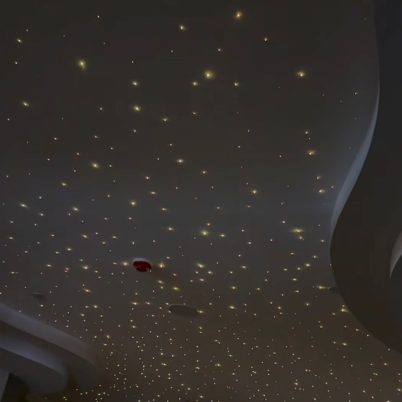 বসার ঘরের জন্য আধুনিক স্টাইল ফাইবার অপটিক আরজিবি লাইট স্টার সিলিং প্যানেল 7 রঙের জিপসাম