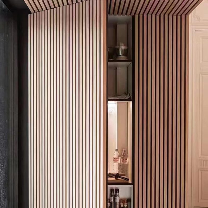 অভ্যন্তরীণ শব্দ বাতিল করার জন্য স্পেসনিক উড স্ল্যাট ওয়াল প্যানেল অ্যাকোস্টিক ডেকোরেটিভ 3D সাউন্ড অ্যাবজরবিং ওয়াল প্যানেল আকুপ্যানেল